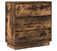 vidaXL Cabinet de Chevet avec tiroir avec Chêne fumé 71 x 34.5 x 75 cm, Table de Nuit Moderne, Meuble Minimaliste, Rangement Pratique, Design Compact et élégant.