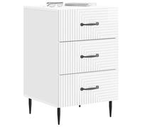 vidaXL Cabinet de Chevet avec tiroir Blanc Brillant 43 x 41 x 66,5 cm, Rangement de Chambre, Table de Nuit rectangulaire, Meuble Vintage Fonctionnel, Gain de Place pour Votre intérieur