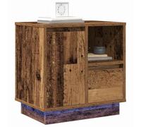 vidaXL Cabinet de Chevet avec tiroir Bois Ancien 50 x 34,5 x 50 cm., Table de Chevet rectangulaire élégante, Meubles Modernes, Support Compact pour Lampe, déco Fonctionnelle