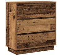 vidaXL Table de Chevet avec LED en Bois Vieilli 71x34,5x75 cm en Bois d'ingénierie