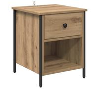 vidaXL Cabinet de Chevet avec tiroir chêne Artisanal 40 x 42 x 50 cm, Table de Chevet Fonctionnelle, Espace de Rangement Compact pour Chambre, Design Moderne et épuré, Meuble déco