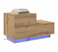 vidaXL Cabinet de Chevet avec tiroir Chêne Artisanal 70 x 36 x 40,5 cm, Table de Chevet Rustique avec Rangement, en Bois avec tiroirs, lumières LED pour la Chambre, Meuble Compact, Charme mobilier
