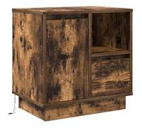 Tables De Chevet Vidaxl Chêne Fumé Bois Moyen Table De Chevet