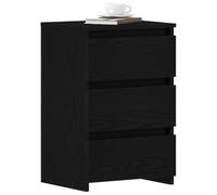 vidaXL Cabinet de Chevet avec tiroir Chêne Noir 40 x 35 x 62,5 cm, Table de Nuit Rustique, Meuble Gain de Place, Bois ingénieur, Pratique pour Chambre, déco intérieure
