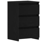 Table De Chevet Vidaxl Noire En Chêne, 40x35x62,5 Cm En Bois Conçu Noir