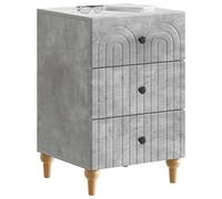 vidaXL Cabinet de Chevet avec tiroir Gris béton 43 x 41 x 66,5 cm, Salon Moderne, Solutions de Rangement rectangulaires, mobilier Fonctionnel, Table de Nuit stylée, Design écolo