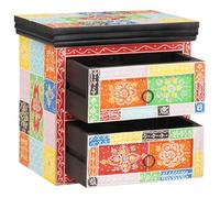 Vidaxl Cabinet De Chevet Multicolore 40x30x40 Cm Bois Massif Mango