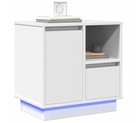 Vidaxl Blanc Mdf Moyenne Table De Chevet Rectangulaire Moderne Blanc