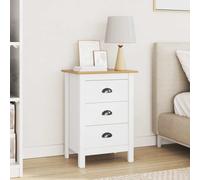 vidaXL Cabinet de chevet Blanc et marron miel 46 x 35 x 65 cm