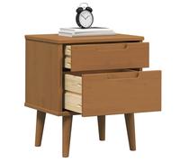vidaXL Cabinet de Chevet Caramel 40 x 35 x 48 cm Pin Massif, Essentiels de Chambre, Grains de Bois rustiques, Rangement spacieux, Table de Chevet avec tiroirs, Cabinet Fonctionnel, organisateurs
