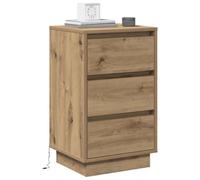 vidaXL Table de chevet LED en chêne 39x34,5x65 cm Bois aggloméré 869633