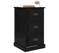 vidaXL Table de chevet rustique en bois d'ingénierie Chêne Noir 39x39x67,5 cm Avec tiroir