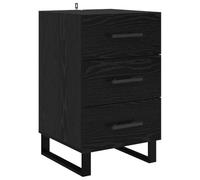 vidaXL Cabinet de Chevet Chêne Noir 40 x 40 x 66 cm Bois d'ingénierie, Table de Nuit spacieuse, Meuble en Bois Compact, Rustique, Design Pratique pour Petites Chambres, déco Sympa