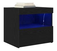 vidaXL Cabinet de Chevet Chêne Noir 50 x 40 x 45 cm Bois d'ingénierie, Chambre Tendance, Table de Chevet Rustique, Rangement Compact, Meuble Pratique pour Votre déco