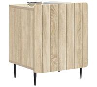 vidaXL Cabinet de Chevet Chêne Sonoma 43 x 34,5 x 52 cm, Table d’appoint rectangulaire Vintage pour Salon, avec Rangement, Pieds en métal Noir, Pratique et stylée