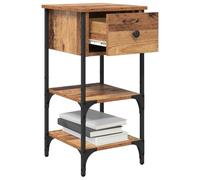 vidaXL Cabinet de Chevet Marron 33,5 x 36 x 70 cm Bois Recyclé Solide, Une Table de Chevet rectangulaire, Pratique et Moderne, en Bois récupéré et métal, Parfaite pour Le Rangement