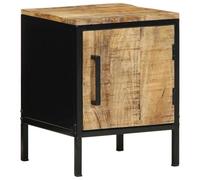 vidaXL Cabinet de chevet Table de nuit rustique 30 x 30 x 40 cm Marron et noir Bois, pieds en fer