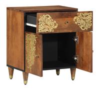 Vidaxl Cabinet De Chevet Miel Bois Massif 50 X 33 X 60 Cm Rangement