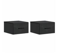 vidaXL Cabinet de chevet mural 2 pcs Noir 34,5 x 33 x 20 cm