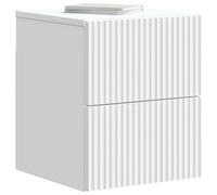vidaXL Cabinet de Chevet Mural 2 pcs Blanc 33 x 34,5 x 40 cm