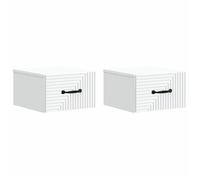 vidaXL Cabinet de chevet mural 2 pcs Blanc 34,5 x 33 x 20 cm