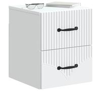 vidaXL Cabinet de Chevet Mural 2 pcs Blanc 34,5 x 33 x 40 cm, Meuble de Chambre Moderne, Table de Nuit compacte, Rangement idéal pour Un chez-soi Cosy, Solution Chic