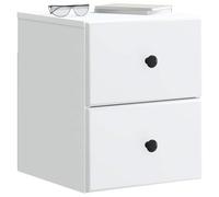 vidaXL Cabinet de Chevet Mural 2 pcs Blanc 34,5 x 33 x 40 cm, Table de Nuit spacieuse, Design rectangulaire, Must-Have Moderne pour Un Rangement Efficace et Une Surface dégagée