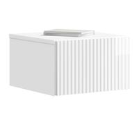 vidaXL Cabinet de chevet mural 2 pcs Blanc brillant 33 x 34,5 x 20 cm