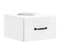 vidaXL Cabinet de Chevet Mural 2 pcs Blanc Brillant 34,5 x 33 x 20 cm, Mobilier Moderne pour la Chambre, Table de Nuit compacte avec tiroir, Rangement Pratique pour Vos invités, élégant