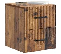 vidaXL Cabinet de Chevet Mural 2 pcs Bois Ancien 34,5 x 33 x 40 cm, Meuble de Chambre Moderne, Table de Nuit compacte, Rangement idéal pour Un chez-soi Cosy, Solution Chic