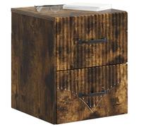 vidaXL Cabinet de Chevet Mural 2 pcs Chêne fumé 34,5 x 33 x 40 cm, Meuble de Chambre Moderne, Table de Nuit compacte, Rangement idéal pour Un chez-soi Cosy, Solution Chic