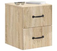 vidaXL Cabinet de Chevet Mural 2 pcs Chêne Sonoma 34,5 x 33 x 40 cm, Meuble de Chambre Moderne, Table de Nuit compacte, Rangement idéal pour Un chez-soi Cosy, Solution Chic