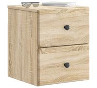 vidaXL Cabinet de Chevet Mural 2 pcs Chêne Sonoma 34,5 x 33 x 40 cm, Table de Nuit spacieuse, Design rectangulaire, Must-Have Moderne pour Un Rangement Efficace et Une Surface dégagée