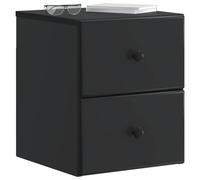 vidaXL Cabinet de Chevet Mural 2 pcs Noir 34,5 x 33 x 40 cm, Table de Nuit spacieuse, Organisateur Pratique pour Votre Chambre, lit sans désordre