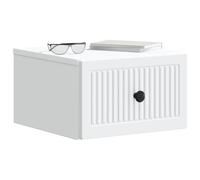 vidaXL Cabinet de Chevet Mural avec tiroir Blanc 33 x 34,5 x 20 cm, Meuble Vintage, Rangement Mural rectangulaire, étagère Flottante, Bureau Mural Compact, Organiseur élégant