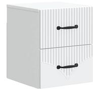 vidaXL Cabinet de Chevet Mural avec tiroir Blanc 34,5 x 33 x 40 cm, Solutions de Rangement Chambre, Table de Nuit rectangulaire Moderne, Meubles élégants pour Petits espaces