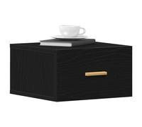 vidaXL Cabinet de Chevet Mural avec tiroir Chêne Noir 35 x 35 x 20 cm, Rangement Rustique pour Chambre, Armoire Murale et Table de Nuit Chic, Organisateur Gain de Place élégant