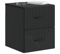 vidaXL Cabinet de Chevet Mural avec tiroir Noir 34,5 x 33 x 40 cm, Meuble de Chambre Moderne, Table de Nuit compacte, Rangement idéal pour Un chez-soi Cosy, Solution Chic