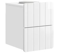 vidaXL Cabinet de Chevet Mural Blanc Brillant 33 x 34,5 x 43 cm, Meuble Mural rectangulaire, Style Vintage, Rangement Pratique, Bureau Flottant et Organisateur de Nuit