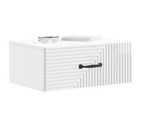 vidaXL Cabinet de Chevet Mural Blanc Brillant 49 x 34,5 x 20 cm, Rangement de Nuit Compact, Tables Modernes pour Chambre, Design rectangulaire avec Plein d'espace pour Vos Essentiels