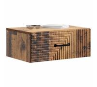 vidaXL Cabinet de Chevet Mural Bois Ancien 49 x 34,5 x 20 cm, Rangement de Nuit Compact, Tables Modernes pour Chambre, Design rectangulaire avec Plein d'espace pour Vos Essentiels