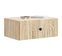 vidaXL Cabinet de Chevet Mural Chêne Sonoma 49 x 34,5 x 20 cm, Solutions de Rangement Amples, Cabinet Vintage rectangulaire, Table de Nuit Flottante Murale pour Organiser la Chambre et Le Salon