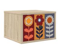 vidaXL Cabinet de Chevet Mural Essen Chêne Sonoma 36 x 33 x 25 cm, Rangement Moderne pour Chambre, Table de Nuit rectangulaire et Cabinet Mural, Meuble Pratique pour l'organisation