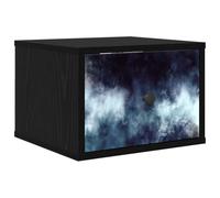 vidaXL Cabinet de Chevet Mural RAALTE Chêne Noir 36 x 33 x 25 cm, Rangement Moderne pour Chambre, Table de Nuit rectangulaire et Cabinet Mural, Meuble Pratique pour l'organisation
