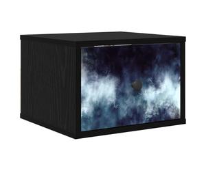 vidaXL Cabinet de Chevet Mural RAALTE Chêne Noir 36 x 33 x 25 cm, Rangement Moderne pour Chambre, Table de Nuit rectangulaire et Cabinet Mural, Meuble Pratique pour l'organisation