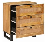 vidaXL Cabinet de chevet Naturel 50 x 33 x 60 cm Bois de mangue massif