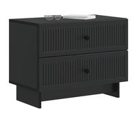 vidaXL Cabinet de Chevet Noir 62 x 34,5 x 47,5 cm Bois d'ingénierie, Mobilier de Chambre, Table de Nuit Vintage, Armoire compacte, étagères Pratiques, Organisateur pour déco à la Maison