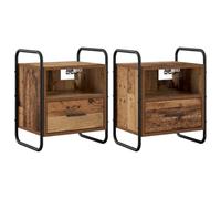 vidaXL Cabinet de Chevet Suspendu 2 pc Bois Ancien 40 x 30 x 50 cm
