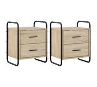 vidaXL Cabinet de Chevet Suspendu 2 pc Chêne Sonoma 40 x 30 x 50 cm