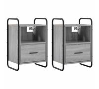 vidaXL Cabinet de Chevet Suspendu 2 pc Sonoma Gris 40 x 30 x 60 cm